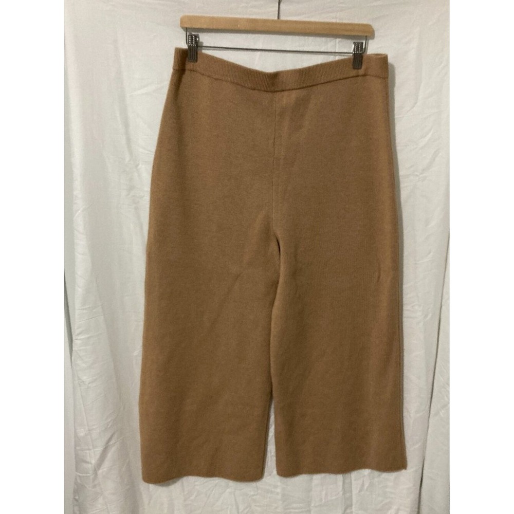 JCrew XL Womens Beight Brown Spa Lounge Pant Cropped Wide Leg Comfort Casual